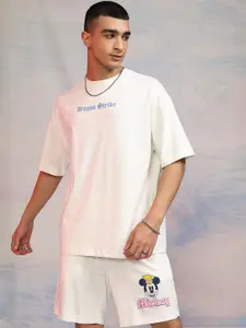 HIGHLANDER Mickey Mouse Printed Short Sleeves Pure Cotton T Shirt With Shorts