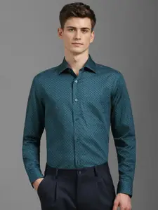 Louis Philippe Men Classic Fit Spread Collar Abstract Printed Cotton Formal Shirt