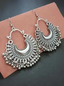 JMBW INTERNATIONAL Set Of 2 Silver-Plated Contemporary Beaded Oxidised Drop Earrings
