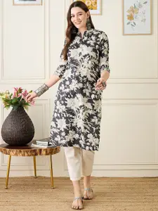 Anouk Floral Printed Straight Kurta