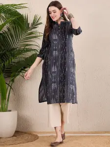 Anouk Women Printed Mandarin Collar Straight Kurta