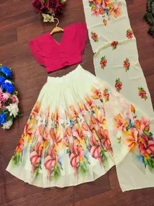 BAESD Girls Printed Ready to Wear Lehenga & Blouse With Dupatta