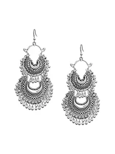 JMBW INTERNATIONAL Set Of 4 Silver-Plated Contemporary Drop Earrings