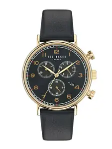Ted Baker Men Brass Dial & Leather Straps Analogue Watch BKPBAF302