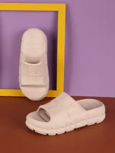 The Roadster Lifestyle Co. Women Textured Flatform Sliders