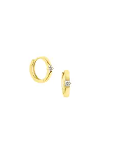 Nistra Gold-Plated Sterling Silver Cubic Zirconia Circular Hoop Earrings