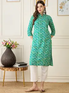 Anouk Women Printed Mandarin Collar Straight Kurta