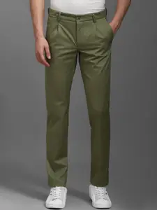 Louis Philippe Sport Men Cotton Slim Fit Pleated Trousers