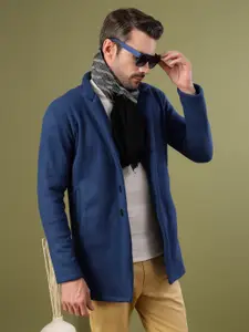 Rigo Men Notched Lapel Single-Breasted Overcoat