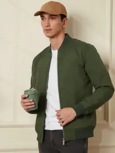 WROGN Men Nylon Bomber with Embroidered Jacket