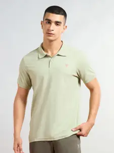 Technosport Men aw'24 Solid Polo Collar Antimicrobial Slim Fit Sports T-shirt