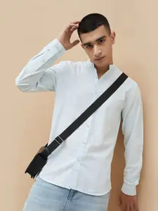 Fame Forever by Lifestyle Men Band Collar Solid Cotton Casual Shirt