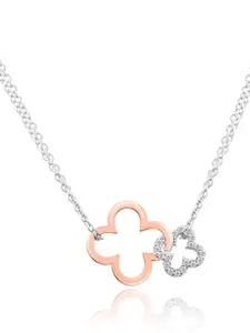 Nistra Sterling Silver Rose Gold-Plated Necklace