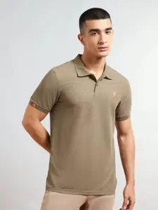 Technosport Men aw'24 Solid Polo Collar Antimicrobial Slim Fit Sports T-shirt