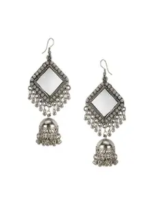 JMBW INTERNATIONAL Set Of 3 Silver-Plated Beaded Square Drop Earrings