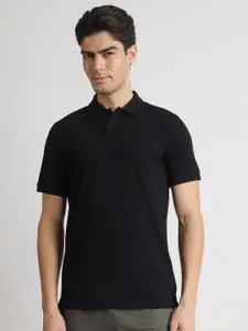 Reebok Men Solid Polo Collar Cotton T-shirt