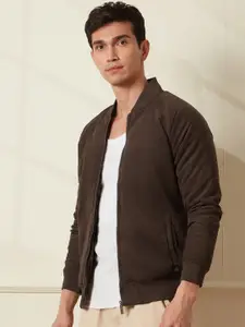 WROGN Men Checked Polyester Bomber with Embroidered Jacket