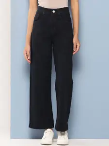 The Roadster Lifestyle Co Women Cotton Flared-Fit High-Rise Light Fade Jeans