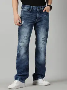 VUDU Men Comfort Relaxed Fit Mildly Distressed Light Fade Stretchable Jeans