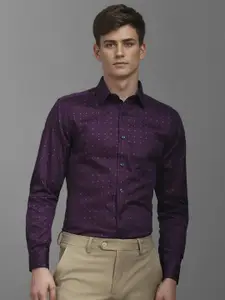 Louis Philippe Men Classic Spread Collar Floral Printed Cotton Formal Shirt