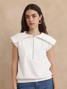 RAREISM Women Cotton Short Sleeves Sweatshirt