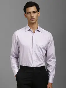 Louis Philippe Men Classic Spread Collar Geometric Printed Cotton Formal Shirt