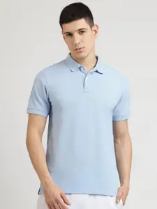 Reebok Men Solid Polo Collar Cotton T-shirt