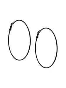 JMBW INTERNATIONAL Set Of 3 Silver-Plated Contemporary Hoop Earrings