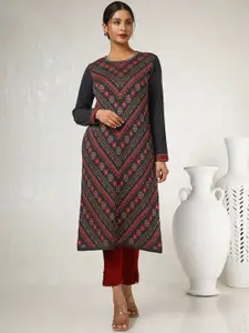 Soch Self-Design Ethnic Motifs Winter Straight Kurta