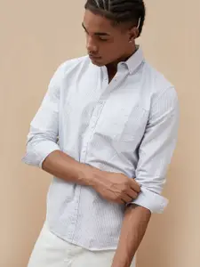 Fame Forever by Lifestyle Men Button-Down Collar Vertical Striped Cotton Casual Shirt