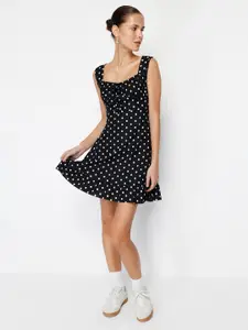 Trendyol Women Polka Dot Printed Fit & Flare Dress