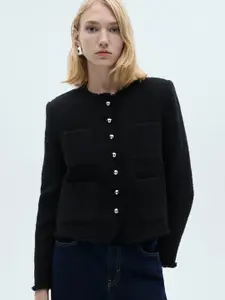 MANGO Tweed Tailored Blazer