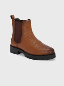 The Roadster Lifestyle Co. Women Textured Block-Heeled Chelsea Boots