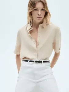 MANGO Roll Up Sleeve Detail Casual Shirt