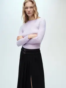 MANGO Women Ribbed Pullover