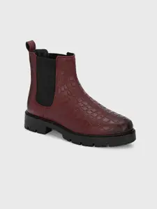 The Roadster Lifestyle Co Women Woven Design Mid-Top Chelsea Boots