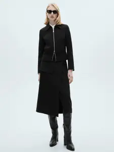 MANGO Women Buckle Detail Midi Skirt