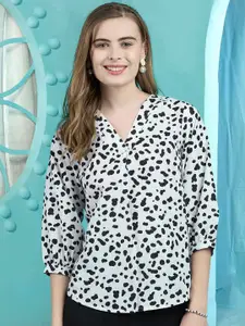 Winza Designer Women Polka Dot Print Puff Sleeve Top