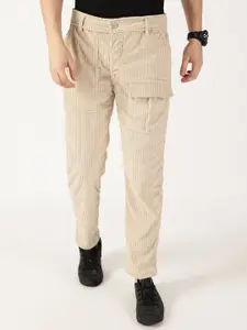 Thomas Scott Men Smart Straight Fit Corduroy Cargos Trousers