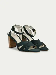 Oroh Suede Block Heel Sandals with Buckles