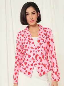 BAESD Printed Slim-Fit Single Breasted Blazer