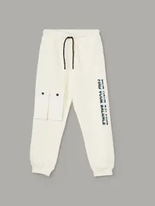 Fame Forever by Lifestyle Boys Pure Cotton Printed Mid-Rise Joggers