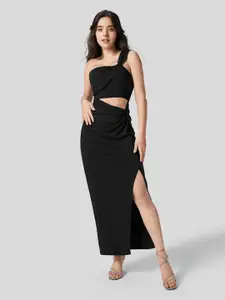 DressBerry Women One Shoulder Sleeveless Cut-Outs Maxi Dress