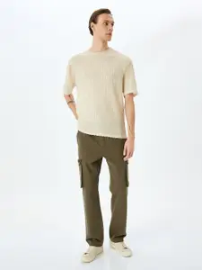 Koton Men Regular Fit Mid-Rise Cotton Cargos