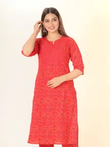 Aramya Bandhani Printed Regular Cotton Straight Kurta