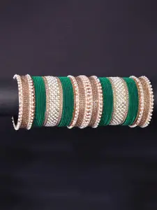 NMII Pack Of 34 Zircon Diamond Studded Chuda Bangles