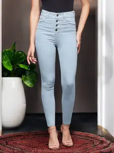 DressBerry Women Skinny Fit High-Rise Heavy Fade Stretchable Jeans