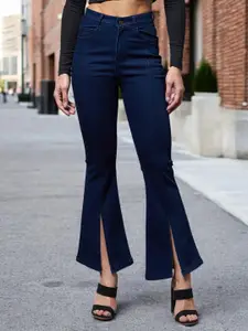DressBerry Women Bootcut Front Slit High-Rise Stretchable Jeans