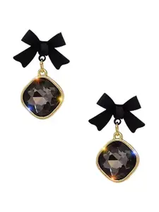 Celestique Crystals Studded Contemporary Drop Earrings