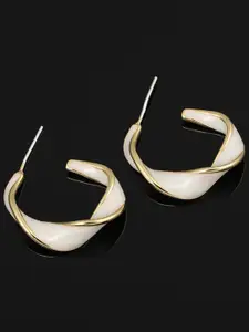 Celestique Gold-Plated Contemporary Half Hoop Earrings
